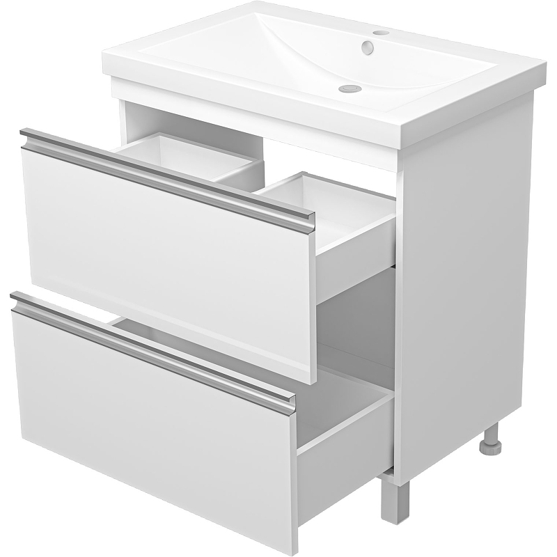 Тумба с раковиной Misty Ингрид 75 УТ000015041 Белая, купить, цена, заказать, магазин, доставка, скидка, промокод, купить, цена, заказать, магазин, доставка, скидка, промокод