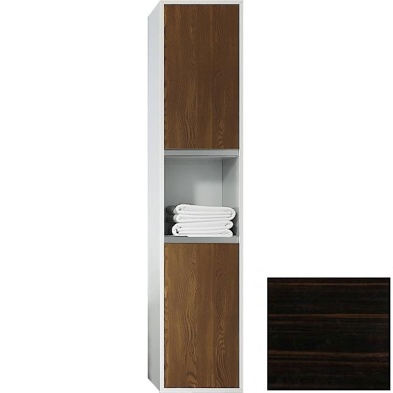 Шкаф пенал SanVit Контур 32 pkontur с фактурой под дерево горизонтальные ручки подвесной Черное дерево, купить, цена, заказать, магазин, доставка, скидка, промокод, купить, цена, заказать, магазин, доставка, скидка, промокод