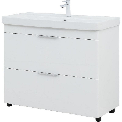 Тумба под раковину Aquanet Ирис new 100 339257 Белый глянец