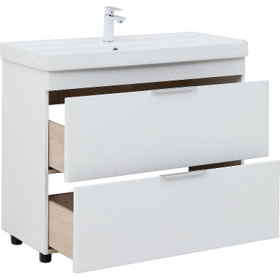 Тумба под раковину Aquanet Ирис new 100 339257 Белый глянец