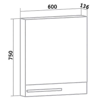 Зеркальный шкаф Runo Вудлайн 60 R 00-00001006 Дуб скандинавский Белый