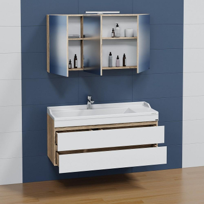 Зеркальный шкаф СанТа Марс 120 700421 Янтарное дерево