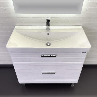 Тумба с раковиной Comforty Танжер 90Н 00-00019535 Белая матовая