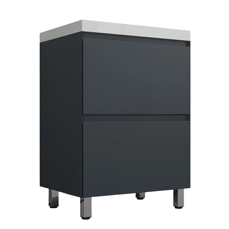 Тумба под раковину Style Line Манхэттен 60 ЛС-00002378 цвет Графит, купить, цена, заказать, магазин, доставка, скидка, промокод, купить, цена, заказать, магазин, доставка, скидка, промокод