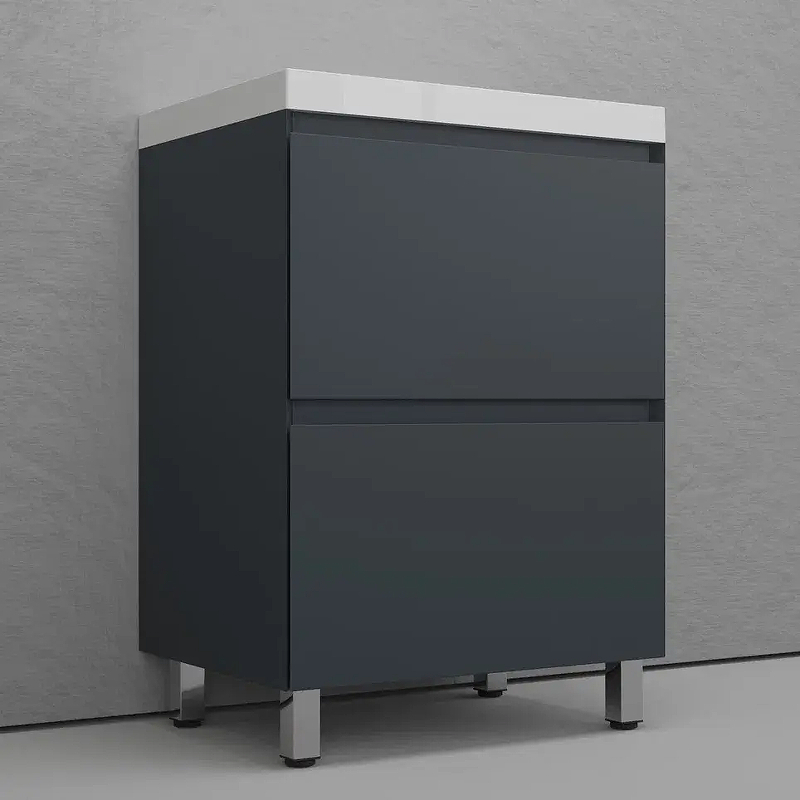 Тумба под раковину Style Line Манхэттен 60 ЛС-00002378 цвет Графит, купить, цена, заказать, магазин, доставка, скидка, промокод, купить, цена, заказать, магазин, доставка, скидка, промокод