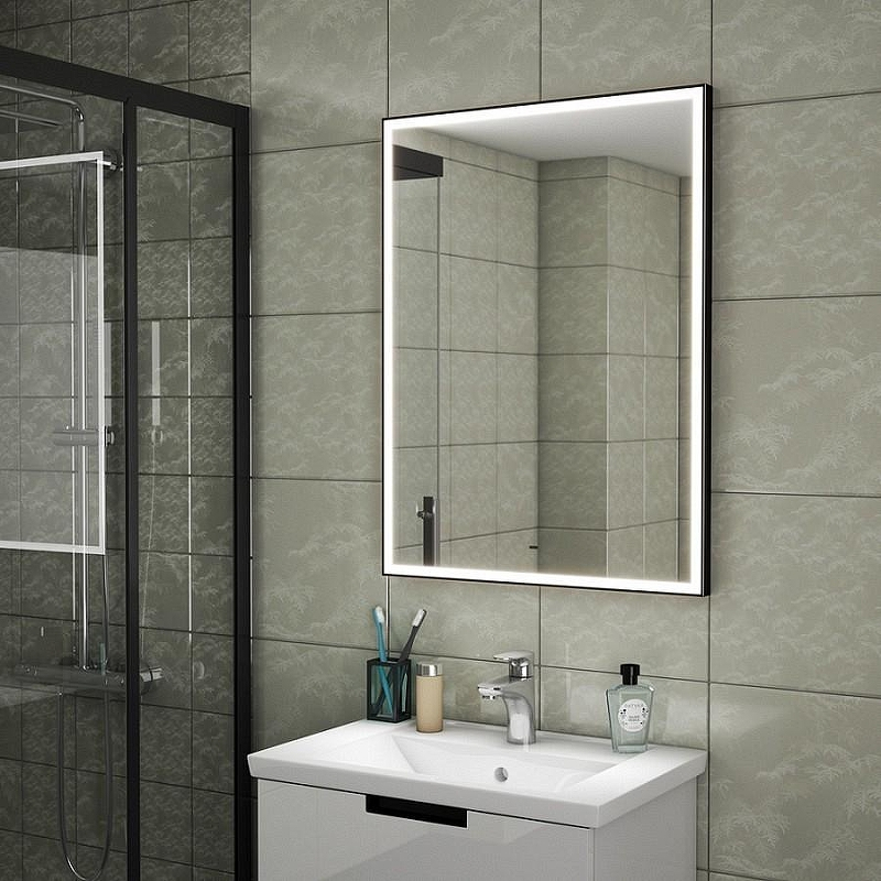 Зеркало Maretti Umbria 60 UM146080P33EL с подсветкой цвет Черный с бесконтактным выключателем и диммером, купить, цена, заказать, магазин, доставка, скидка, промокод, купить, цена, заказать, магазин, доставка, скидка, промокод