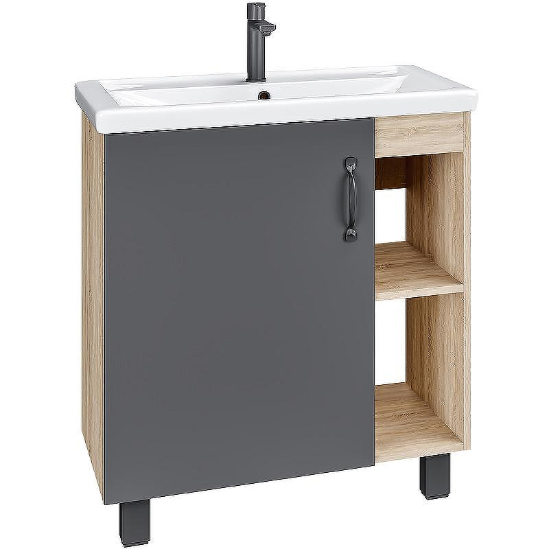 Тумба под раковину Grossman Флай 70 107002 Дуб сонома Серая, купить, цена, заказать, магазин, доставка, скидка, промокод, купить, цена, заказать, магазин, доставка, скидка, промокод
