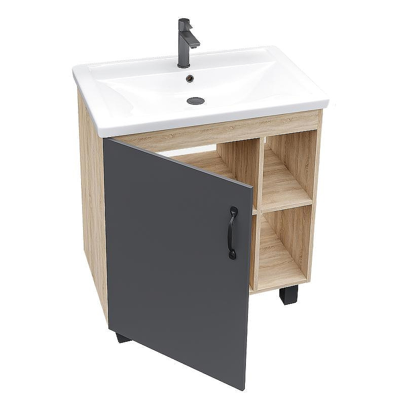 Тумба под раковину Grossman Флай 70 107002 Дуб сонома Серая, купить, цена, заказать, магазин, доставка, скидка, промокод, купить, цена, заказать, магазин, доставка, скидка, промокод