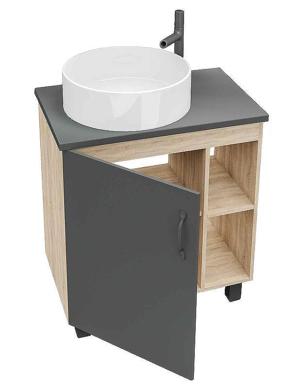 Тумба под раковину Grossman Флай 70 107002 Дуб сонома Серая, купить, цена, заказать, магазин, доставка, скидка, промокод, купить, цена, заказать, магазин, доставка, скидка, промокод