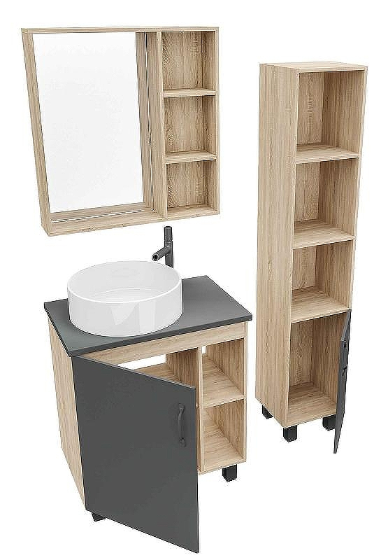 Тумба под раковину Grossman Флай 70 107002 Дуб сонома Серая, купить, цена, заказать, магазин, доставка, скидка, промокод, купить, цена, заказать, магазин, доставка, скидка, промокод