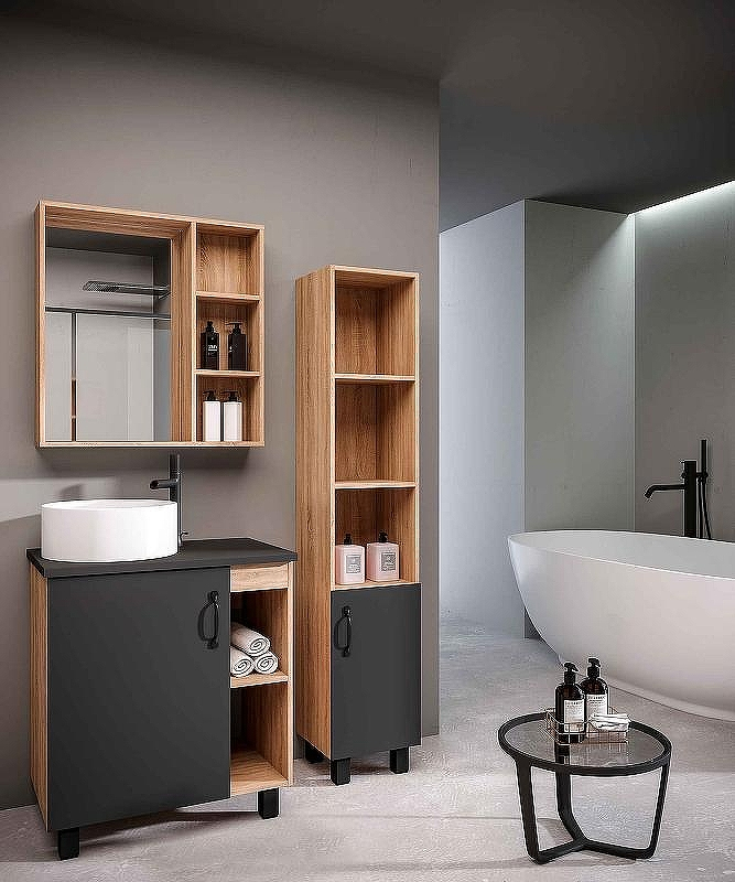 Тумба под раковину Grossman Флай 70 107002 Дуб сонома Серая, купить, цена, заказать, магазин, доставка, скидка, промокод, купить, цена, заказать, магазин, доставка, скидка, промокод