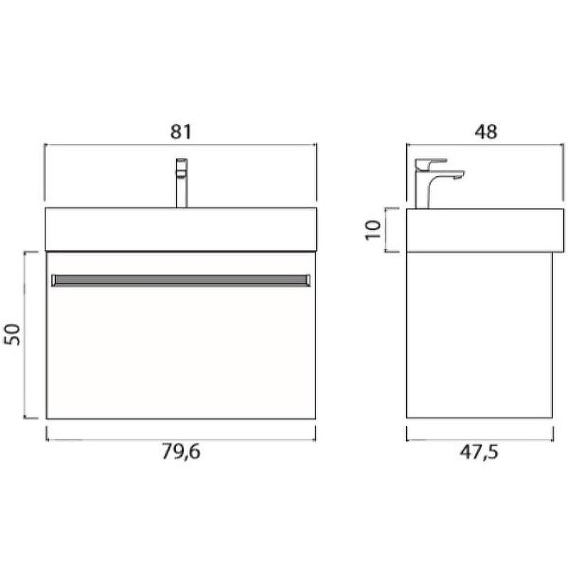 Тумба под раковину Creto Etna 80 4-1078S подвесная Soft, купить, цена, заказать, магазин, доставка, скидка, промокод, купить, цена, заказать, магазин, доставка, скидка, промокод