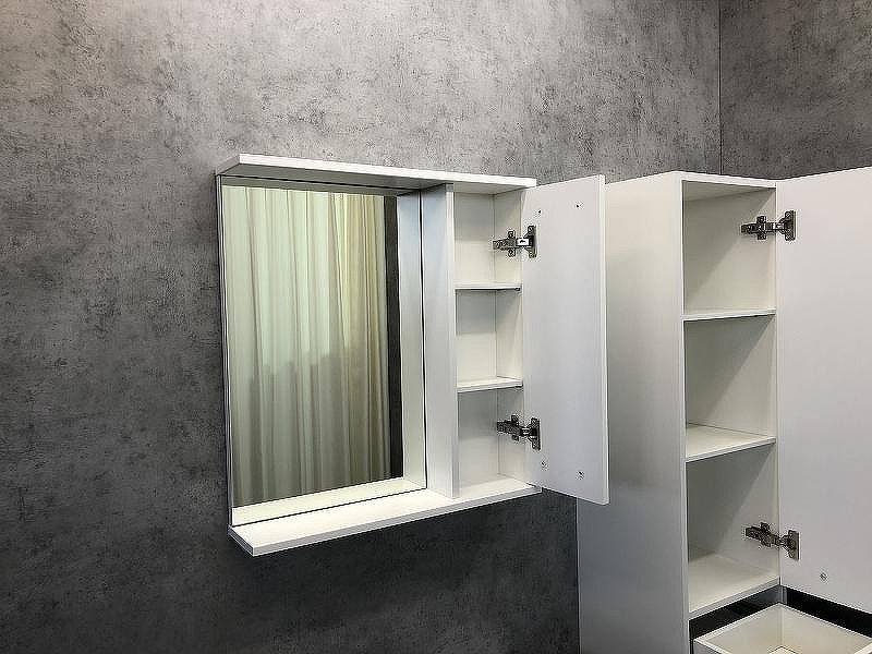 Зеркало со шкафом Comforty Модена М-60 00-00001639 Белое матовое, купить, цена, заказать, магазин, доставка, скидка, промокод, купить, цена, заказать, магазин, доставка, скидка, промокод