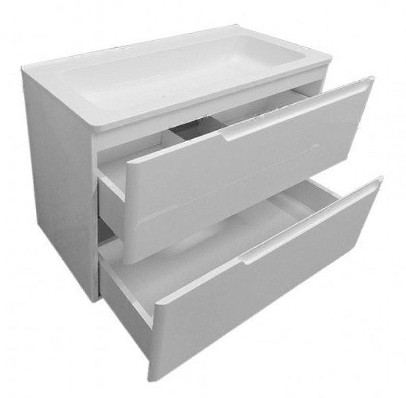 Тумба с раковиной Эстет Kare Luxe 80 ФР-00005715 подвесная Белая, купить, цена, заказать, магазин, доставка, скидка, промокод, купить, цена, заказать, магазин, доставка, скидка, промокод