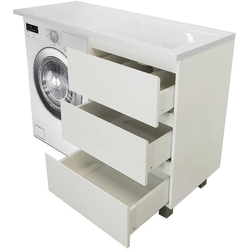 Тумба с раковиной Эстет Dallas Luxe 140 R ФР-00002912 Белая, купить, цена, заказать, магазин, доставка, скидка, промокод, купить, цена, заказать, магазин, доставка, скидка, промокод