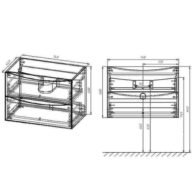 Тумба под раковину Vincea Mia 75 VMC-2MA750BT подвесная Beton, купить, цена, заказать, магазин, доставка, скидка, промокод, купить, цена, заказать, магазин, доставка, скидка, промокод