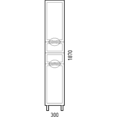 Шкаф пенал Corozo Монро 30 Z2 SD-00000712 Белый