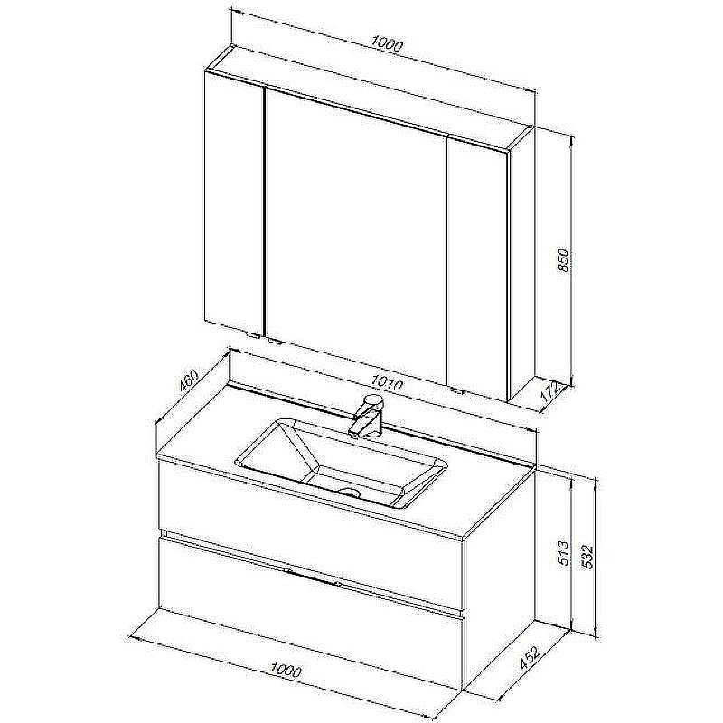 Комплект мебели для ванной Aquanet Алвита New 100 274203 подвесной Дуб веллингтон белый, купить, цена, заказать, магазин, доставка, скидка, промокод, купить, цена, заказать, магазин, доставка, скидка, промокод