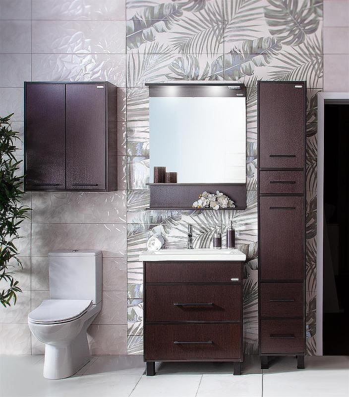 Тумба под раковину Бриклаер Чили 70 4627125415104 Венге, купить, цена, заказать, магазин, доставка, скидка, промокод, купить, цена, заказать, магазин, доставка, скидка, промокод