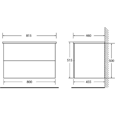 Тумба под раковину BelBagno Etna 80 ETNA-800-2C-SO-RW-P подвесная Rovere Moro
