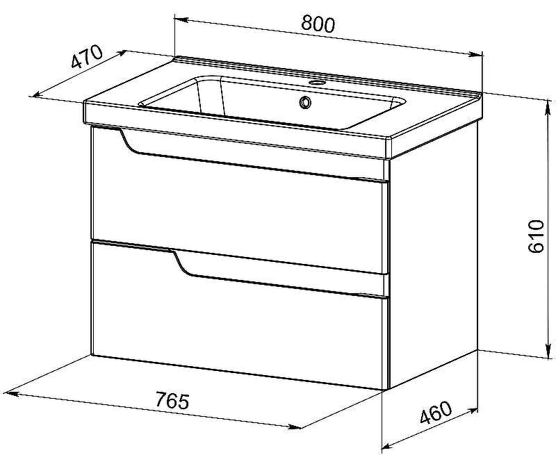 Тумба с раковиной Orange Topline-Milano 80 TP-MR80+RA подвесная Белый глянец, купить, цена, заказать, магазин, доставка, скидка, промокод, купить, цена, заказать, магазин, доставка, скидка, промокод