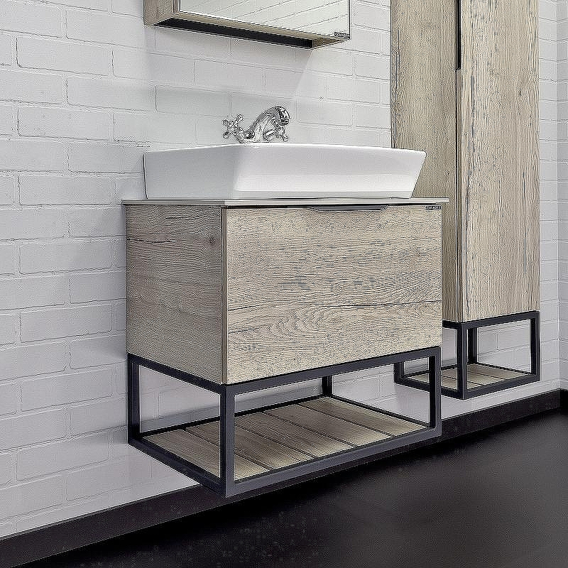 Тумба с раковиной Comforty Порто 60 00-00011395 подвесная Дуб дымчатый, купить, цена, заказать, магазин, доставка, скидка, промокод, купить, цена, заказать, магазин, доставка, скидка, промокод