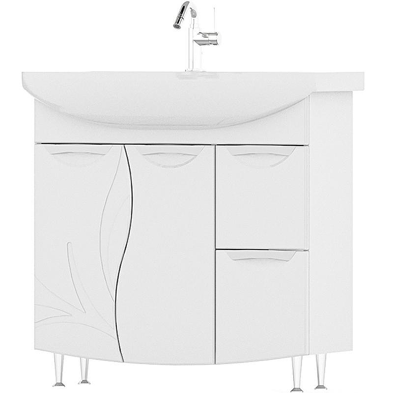 Тумба под раковину Volna Adel 80 2D.2Y tnADEL80.2D.2Y-01 Белая, купить, цена, заказать, магазин, доставка, скидка, промокод, купить, цена, заказать, магазин, доставка, скидка, промокод