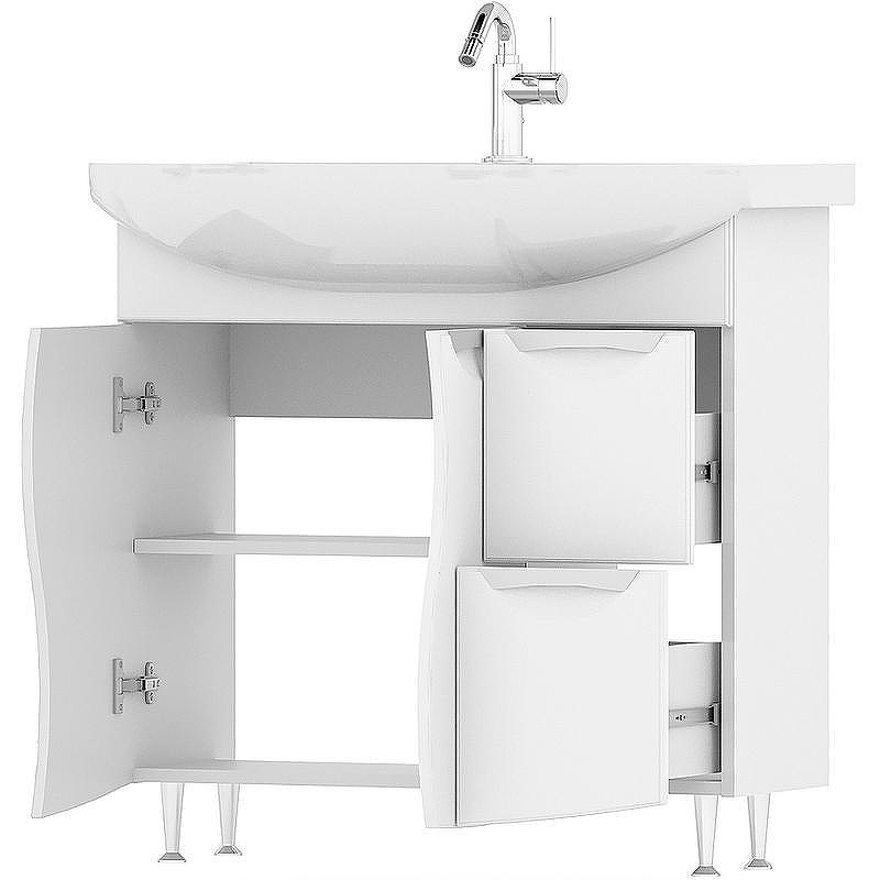 Тумба под раковину Volna Adel 80 2D.2Y tnADEL80.2D.2Y-01 Белая, купить, цена, заказать, магазин, доставка, скидка, промокод, купить, цена, заказать, магазин, доставка, скидка, промокод