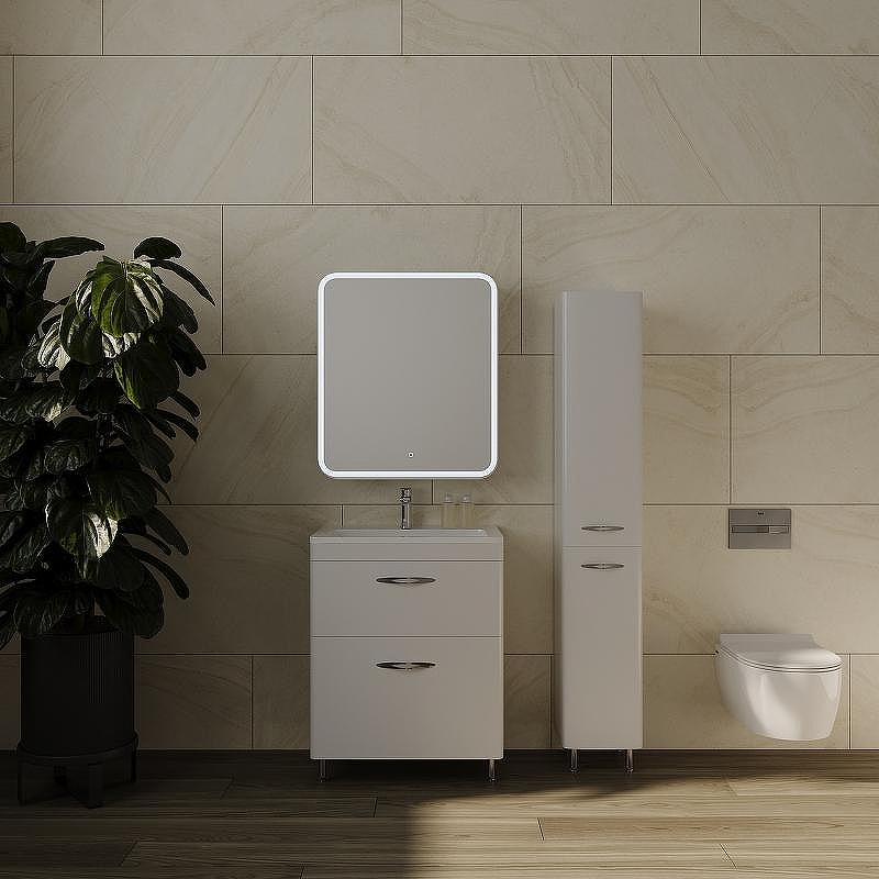 Зеркальный шкаф Style Line Каре 70 L СС-00002371 с подсветкой Белый, купить, цена, заказать, магазин, доставка, скидка, промокод, купить, цена, заказать, магазин, доставка, скидка, промокод