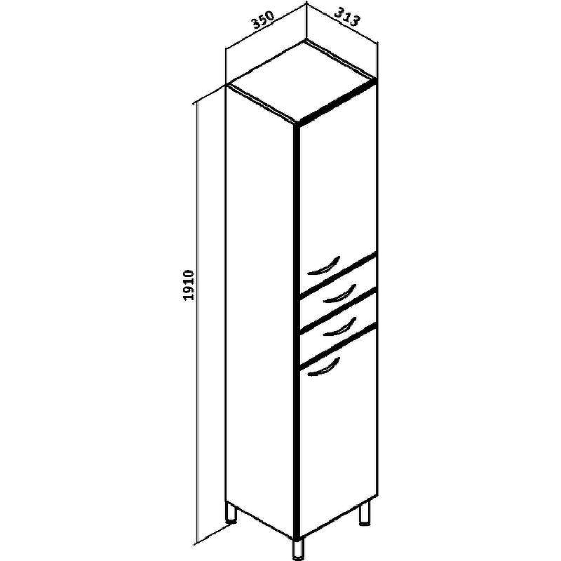 Шкаф пенал Runo Эконом 35 R 00000000130 с бельевой корзиной Белый, купить, цена, заказать, магазин, доставка, скидка, промокод, купить, цена, заказать, магазин, доставка, скидка, промокод