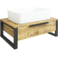 Тумба под раковину Sanflor Гард 70 С22581 подвесная Дуб крафт золотой Черная, купить, цена, заказать, магазин, доставка, скидка, промокод, купить, цена, заказать, магазин, доставка, скидка, промокод