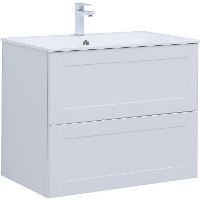 Тумба под раковину Aquanet Терра 80 313234 подвесная Белая матовая