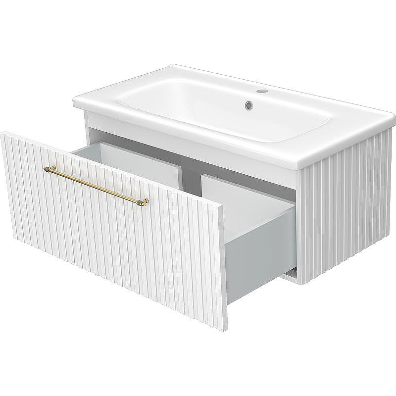 Тумба с раковиной Brevita Alicante 90 УТ000015978 подвесная Белая матовая, купить, цена, заказать, магазин, доставка, скидка, промокод, купить, цена, заказать, магазин, доставка, скидка, промокод