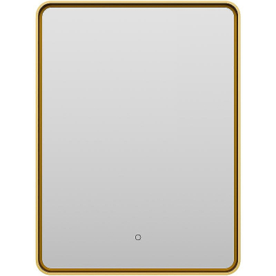 Зеркало Brevita Mercury 60 MER-Rett6-060/80-gold с подсветкой Золото матовое с сенсорным выключателем