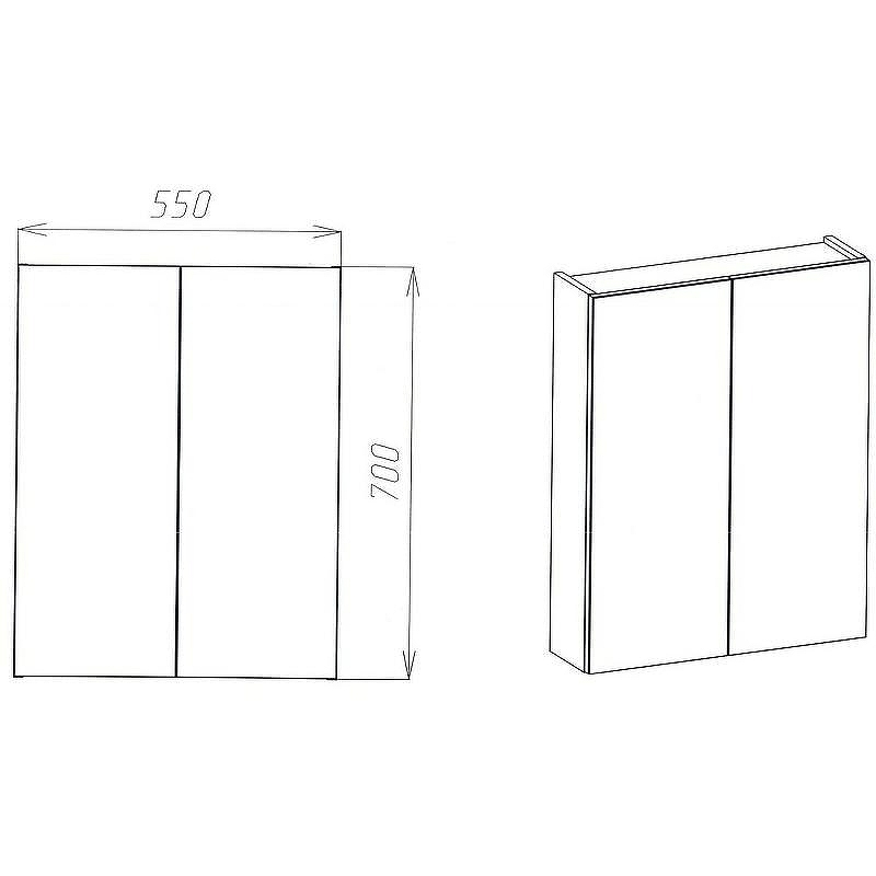 Зеркальный шкаф VIANT Рим 55 VRIM55-ZSH Белый, купить, цена, заказать, магазин, доставка, скидка, промокод, купить, цена, заказать, магазин, доставка, скидка, промокод