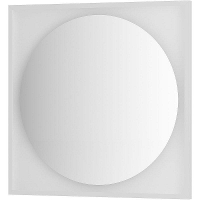 Зеркало Defesto Eclipce 80х80 DF 2238 с подсветкой 18W-3000К/в багетной раме/Без выключателя/Теплый белый свет/Белая рама