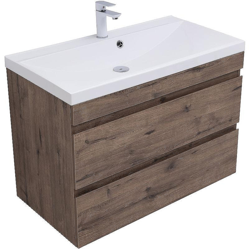 Тумба под раковину Aquanet Нота New 90 334193 подвесная Дуб веллингтон табак, купить, цена, заказать, магазин, доставка, скидка, промокод, купить, цена, заказать, магазин, доставка, скидка, промокод