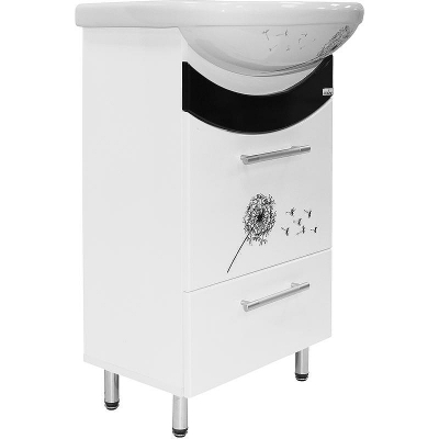 Тумба под раковину Mixline Радуга 52 528024 Белая Черная Одуванчик