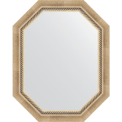 Зеркало Evoform Octagon 58x73 BY 7110 в багетной раме - Состаренное серебро с плетением 70