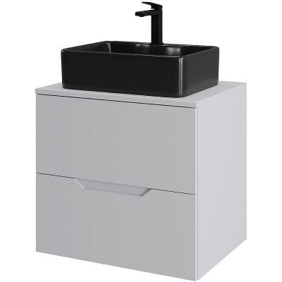 Тумба с раковиной Orange Line 60 Li-60TuwMDF+B01-475MB подвесная Белая матовая