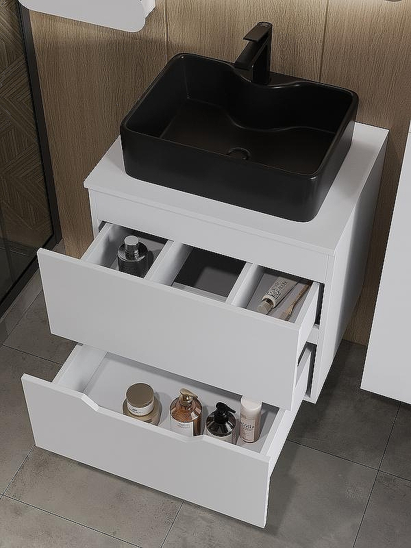 Тумба с раковиной Orange Line 60 Li-60TuwMDF+B01-475MB подвесная Белая матовая, купить, цена, заказать, магазин, доставка, скидка, промокод, купить, цена, заказать, магазин, доставка, скидка, промокод