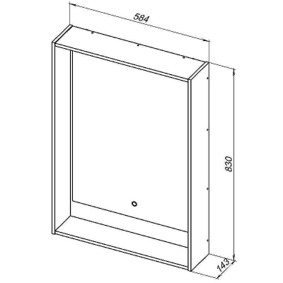 Зеркало Aquanet Милан 60 336398 с подсветкой Дуб рустикальный с сенсорным выключателем