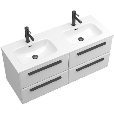 Тумба под раковину Cezares Eco-Cer-N 120 ECO-CER-N-1200-4C-SO-2-BL подвесная Bianco Lucido без ручек