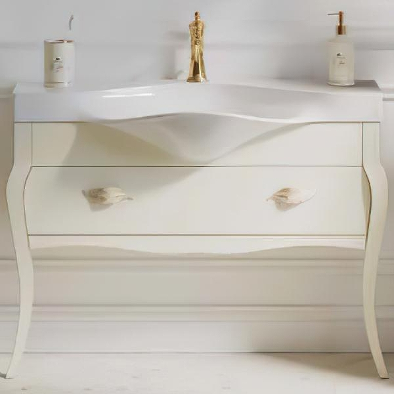 Тумба под раковину Clarberg Borgia 115 BOR0111BG Слоновая кость Патина золото, купить, цена, заказать, магазин, доставка, скидка, промокод, купить, цена, заказать, магазин, доставка, скидка, промокод