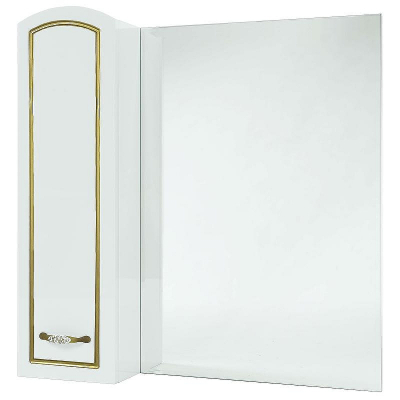 Зеркало со шкафом Bellezza Амелия 70 4610311002387 L Белое патина Золото
