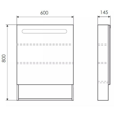 Зеркальный шкаф Comforty Никосия 60 00-00014145 с подсветкой Белый глянцевый