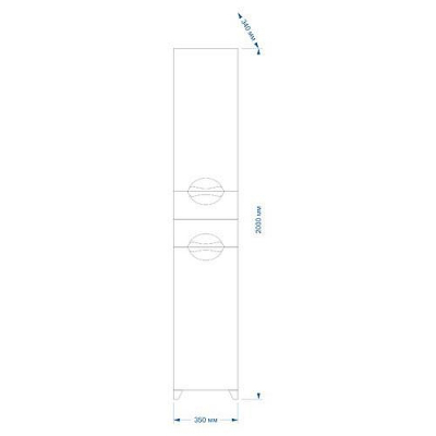Шкаф пенал Misty Лаванда 35 L Э-Лав05035-011Л Белый