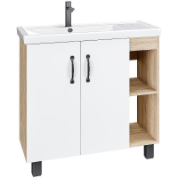 Тумба под раковину Grossman Флай 80 108001 Дуб сонома Белая, купить, цена, заказать, магазин, доставка, скидка, промокод, купить, цена, заказать, магазин, доставка, скидка, промокод