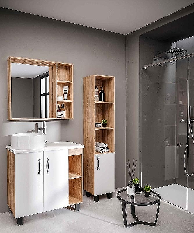 Тумба под раковину Grossman Флай 80 108001 Дуб сонома Белая, купить, цена, заказать, магазин, доставка, скидка, промокод, купить, цена, заказать, магазин, доставка, скидка, промокод