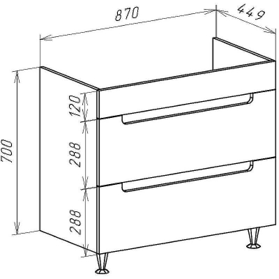 Тумба под раковину Bellezza Грейс 90 4630815110487 Скала серая